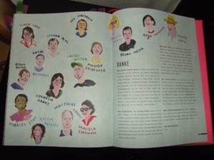 Hier bedankt sich Tim Mälzer bei allen, die irgendwie am Buch beteiligt waren. Das ist ein schöne Geste, zudem ist die Seite wirklich niedlich gemacht. Ob Tim Mälzer selbst gezeichnet hat?