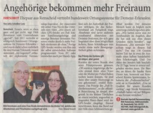Scan: rga-Artikel 13..12.2014 "Angehörige bekommen mehr Freiraum" von Jutta Schreiber-Lenz / Foto: Michael Keusch